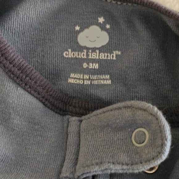 Adorable Blue and Navy Cat Print Kids One Piece - Picture 3 of 4